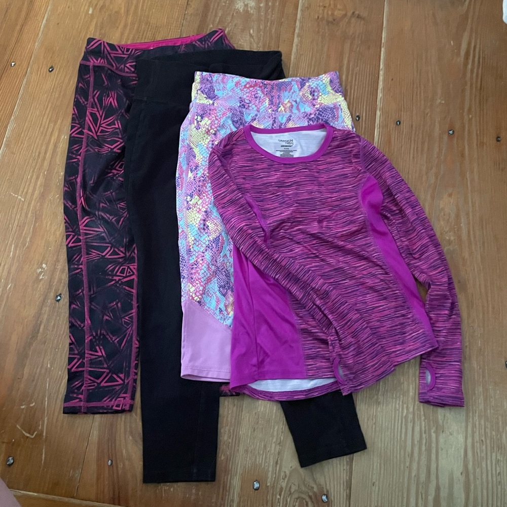 Danskin bundle- 3 leggings 1 shirt size 7/8